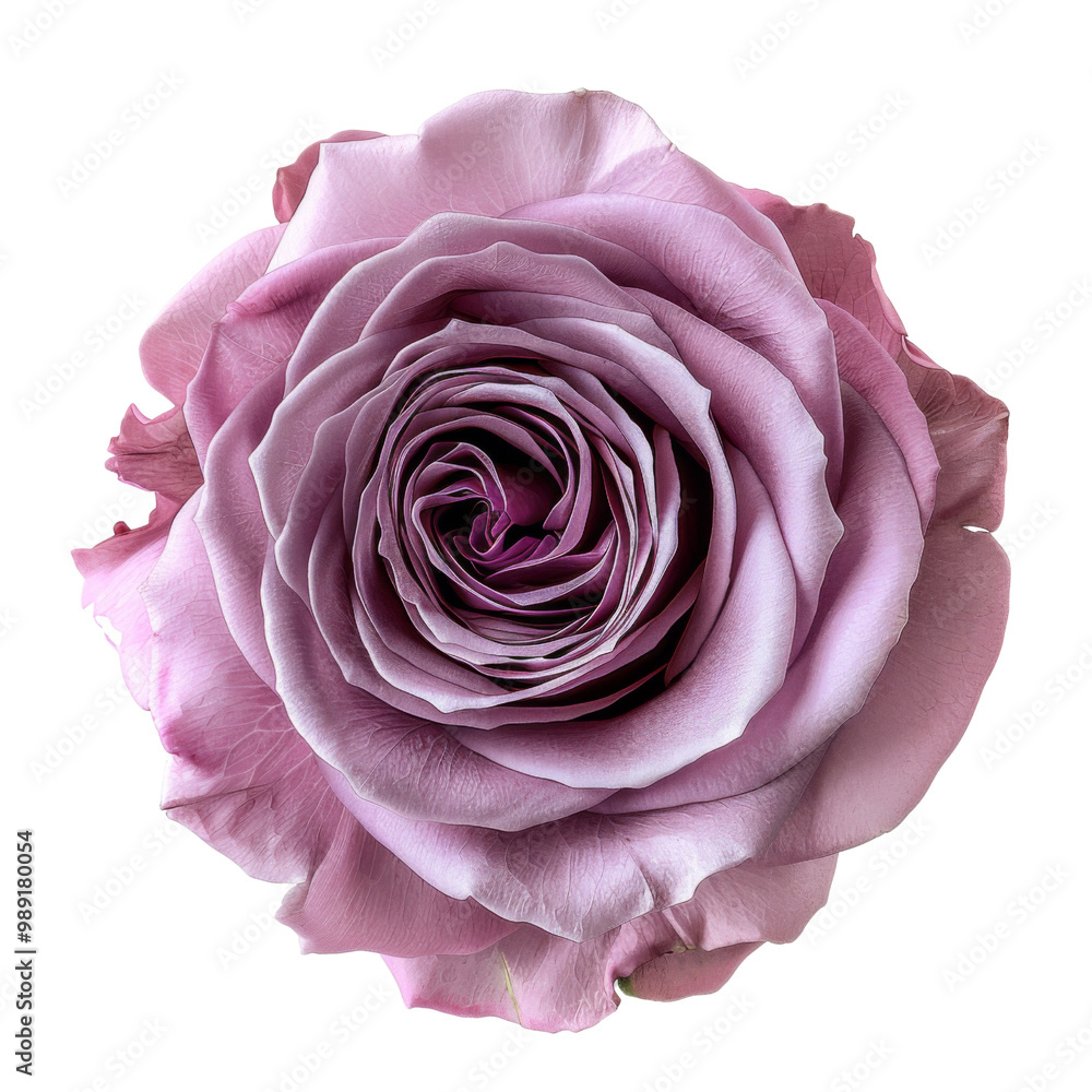 Pink lavender violet stalk of rose roses flower floral top view isolated on transparent or white background Pink lavender violet stalk of rose roses flower floral top view isolated on transparent or white background