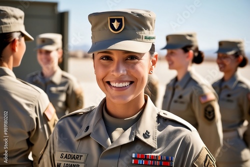 Resilience and Joy A Portrait of a Female Soldier photo