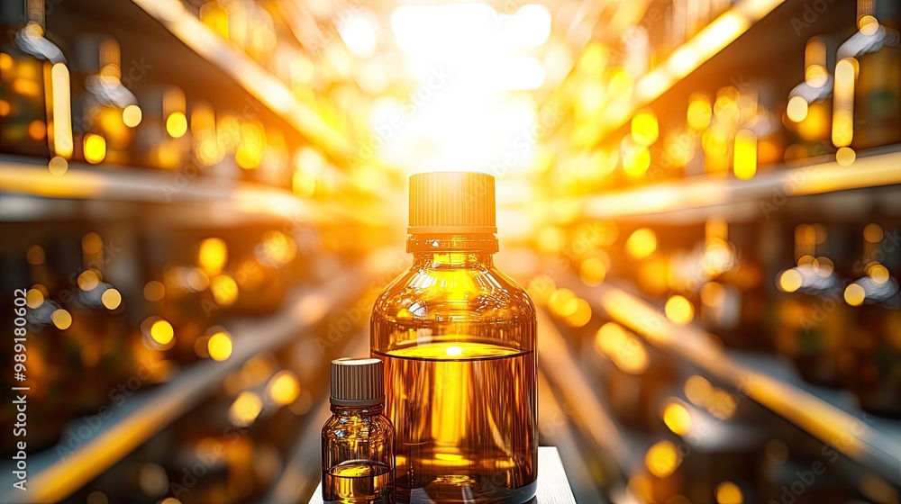 A modern apothecary with shelves filled with glass bottles of herbal remedies, softly illuminated by warm natural light A modern apothecary with shelves filled with glass bottles of herbal remedies, softly illuminated by warm natural light