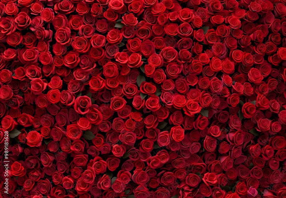 Digital Art Red Rose Wall for Valentine's Day Digital Art Red Rose Wall for Valentine's Day