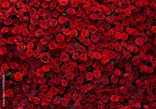 Digital Art Red Rose Wall for Valentine's Day
