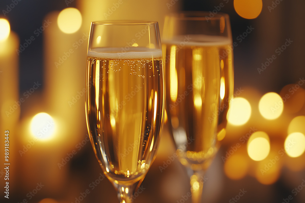 champagne in glasses, creating a warm and celebratory atmosphere champagne in glasses, creating a warm and celebratory atmosphere