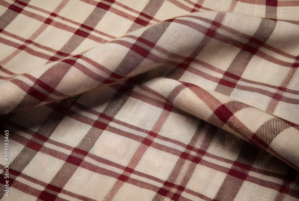 Red and Beige Plaid Linen Fabric Texture Red and Beige Plaid Linen Fabric Texture