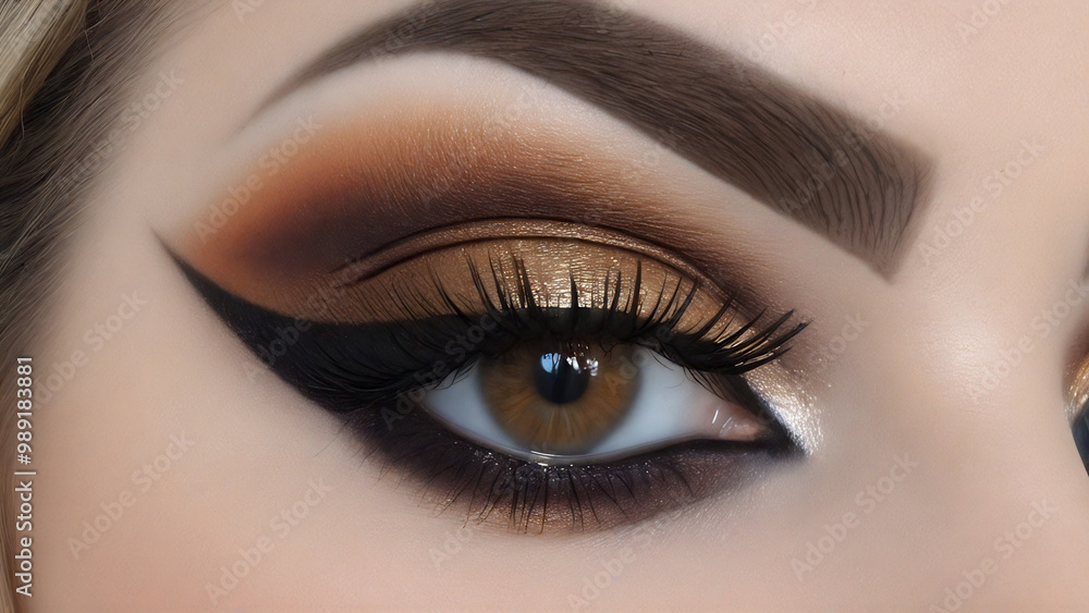 Fototapeta premium amazing fall, autumn eye makeup