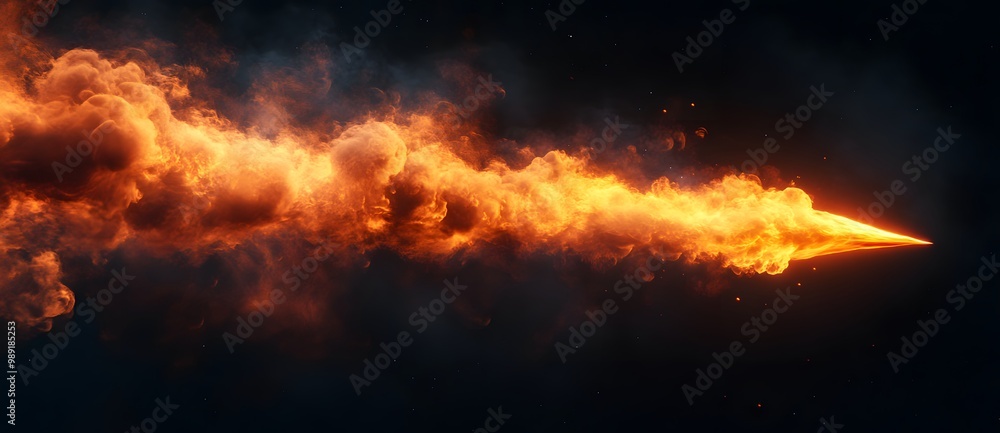 Fiery Trail of Smoke in Space Fiery Trail of Smoke in Space