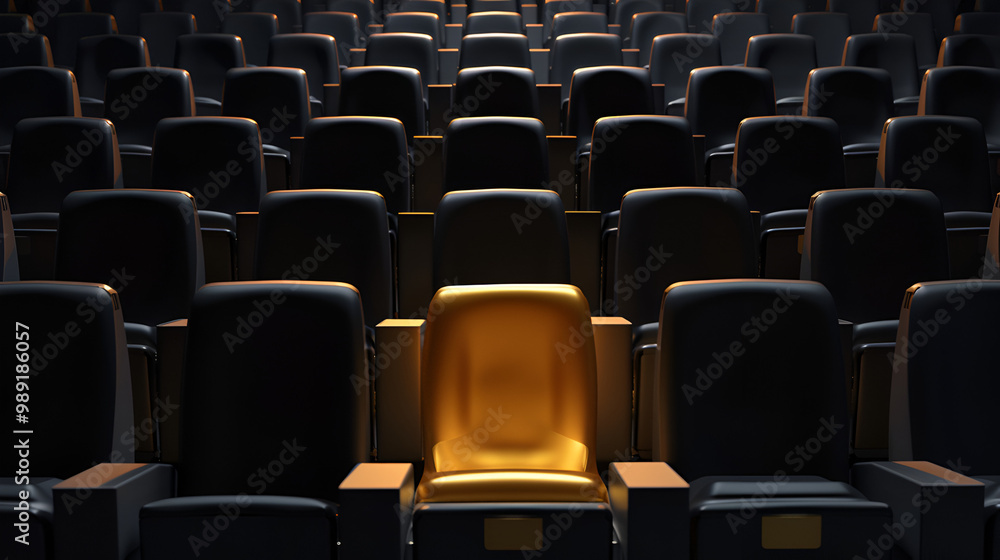 Obraz premium Empty rows of black theater or movie seat