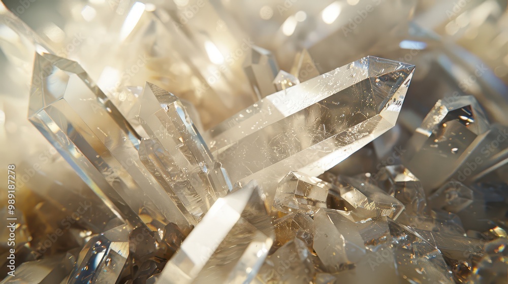 Close-up of a clear quartz crystal tip with sparkling crystals
Close-up of a clear quartz crystal tip with sparkling crystals