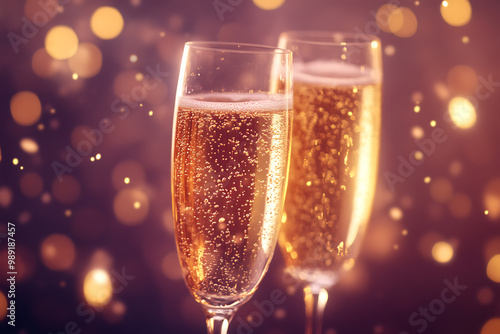 champagne in glasses, creating a warm and celebratory atmosphere