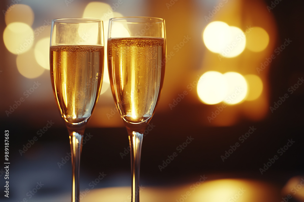 champagne in glasses, creating a warm and celebratory atmosphere champagne in glasses, creating a warm and celebratory atmosphere