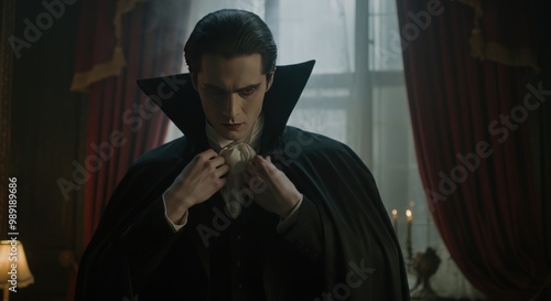 Wallpaper Mural Mysterious Man in a Cape Adjusting His Collar Torontodigital.ca