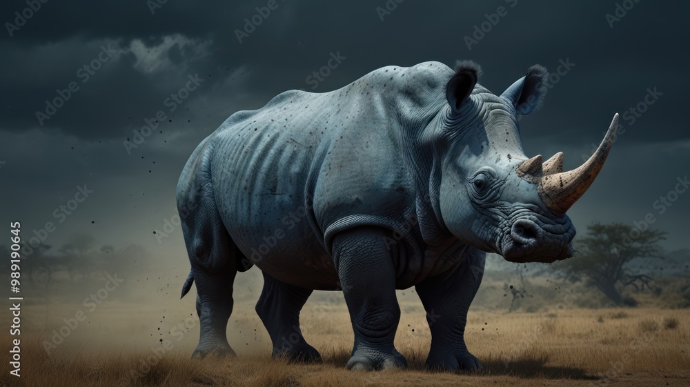 Fototapeta premium White Rhino in the Wild