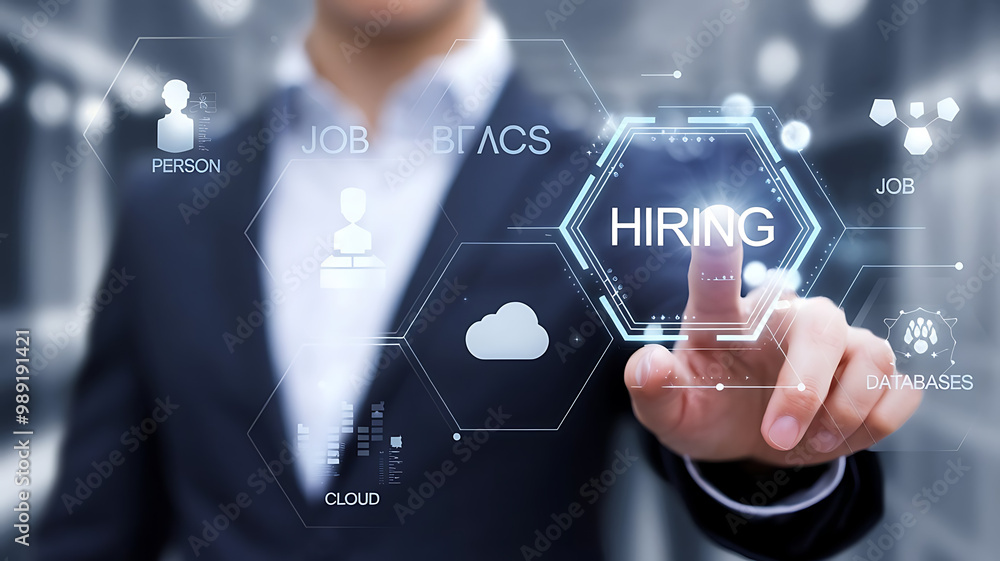 person pushing a hiring button, we are hiring, job opportuinty, job recruitment, HR, join our team person pushing a hiring button, we are hiring, job opportuinty, job recruitment, HR, join our team