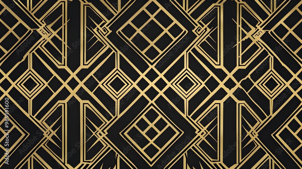 Art Deco Geometric Gold Lines Pattern Art Deco Geometric Gold Lines Pattern