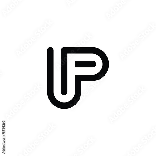 nitial letter U and P or UP letter logo design template photo