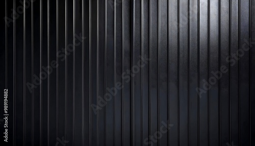 Metallic black texture. Steel sheet roof background. Iron corrugated background.