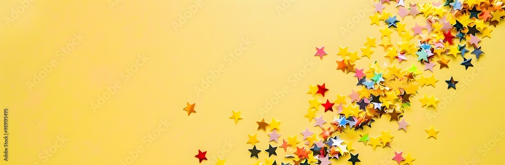 Yellow Background with Scattered Stars for Celebration Yellow Background with Scattered Stars for Celebration