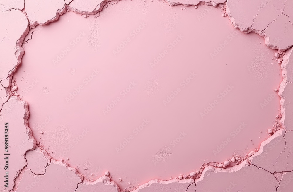 pink wash painted old brick wall with plaster texture. Background for text or image. Empty space. Design. Template.