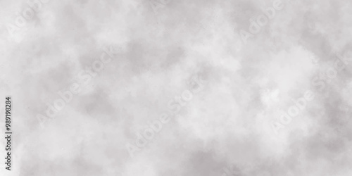 Abstract white and gray isolated cloud cumulus clouds. Gray aquarelle painted realistic fog or mist smoky textured canvas design. White and ash messy wall stucco texture background.	
