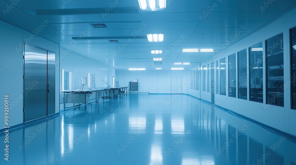 Obraz premium cleanroom in a research facility, focusing on extreme cleanliness and contamination control