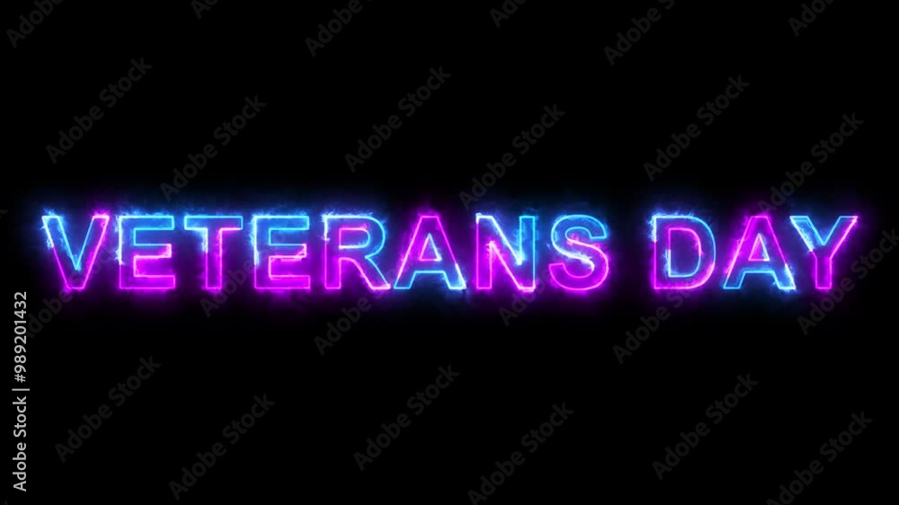 Veterans day. Text neon light on brick wall background. Glowing large text concept looping and seamless animation in 4K. Veterans day. Text neon light on brick wall background. Glowing large text concept looping and seamless animation in 4K.