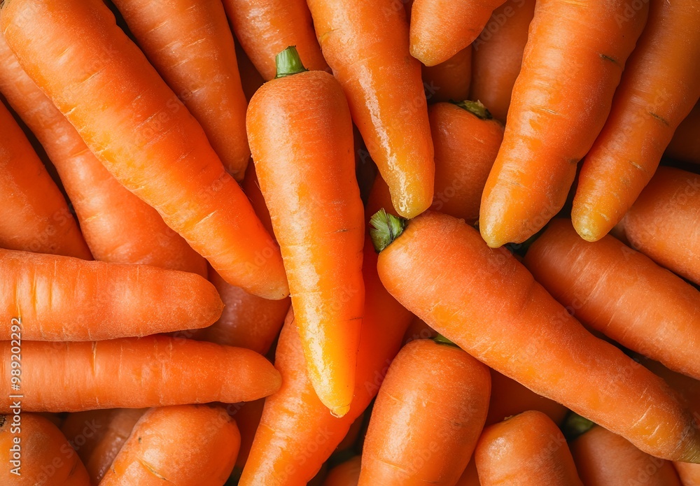 Fresh Orange Carrots Pile Top View Fresh Orange Carrots Pile Top View