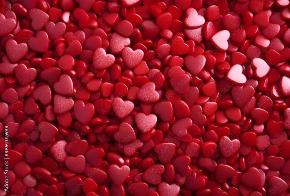 Red Heart Shaped Candy Sprinkles Valentine's Day Red Heart Shaped Candy Sprinkles Valentine's Day
