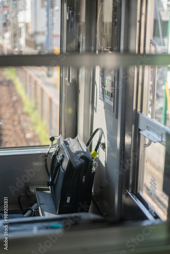Obraz na płótnie Document bag on the train w salonie