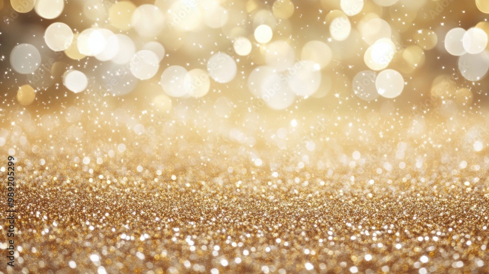 Sparkling golden glitter background with bokeh lights Sparkling golden glitter background with bokeh lights