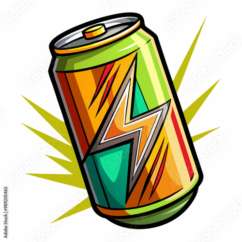 Modern Energy Drink Aluminum Can Packaging Vector Illustration
