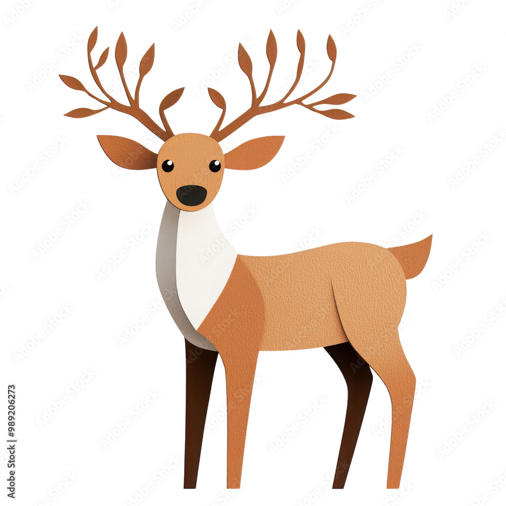 Deer with antlers, featuring a unique design and friendly expression, perfect for nature-themed projects. Deer with antlers, featuring a unique design and friendly expression, perfect for nature-themed projects.