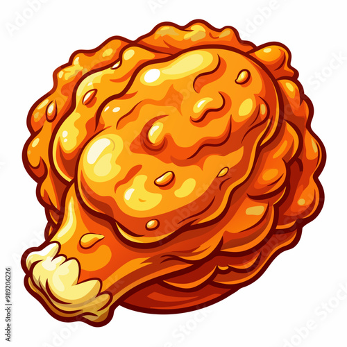 Delicious Fast Food Chicken Drumstick Clipart for Menu and Poster Design