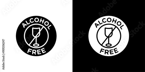 Alcohol free icon Isolated flat vector in outline