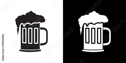 beer mug icon Isolated flat vector in outline
