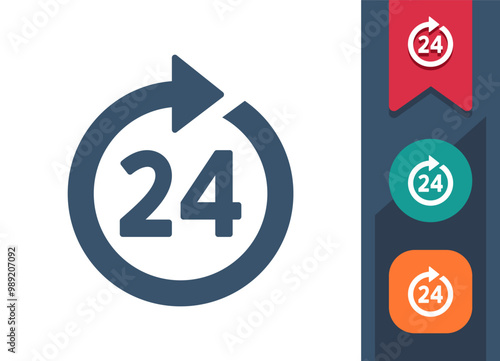 Around The Clock, 24 hours, All Day Icon
