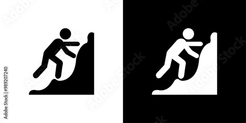 Climbing icon Isolated flat vector in outline
