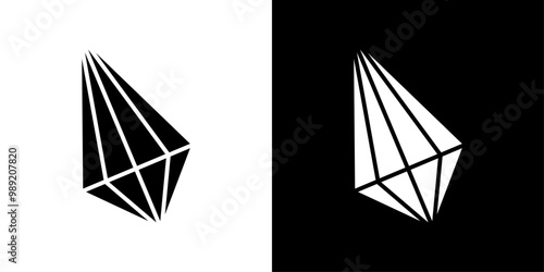 crystal prism icon Isolated flat vector in outline