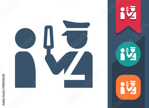 Airport Security, Metal Detector, Security Agent Icon