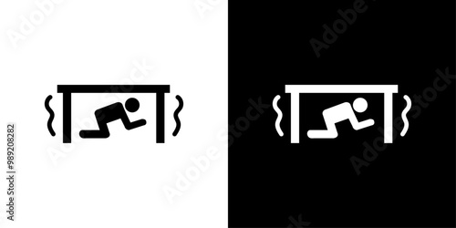 Earthquake safety place icon Isolated flat vector in outline
