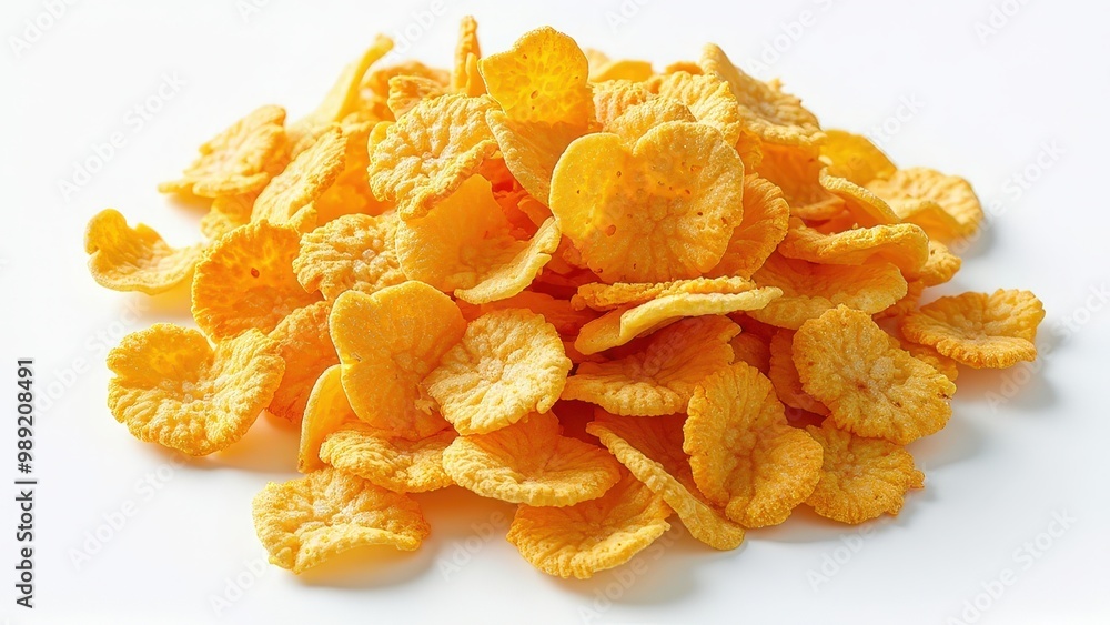 High-Resolution Image of Corn Flakes: Crisp, Detailed, and Centered on a Clean White Background. High-Resolution Image of Corn Flakes: Crisp, Detailed, and Centered on a Clean White Background.