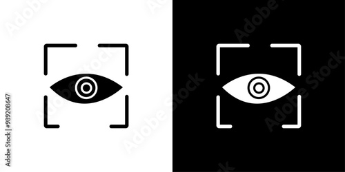 Eye scanner icon Isolated flat vector in outline