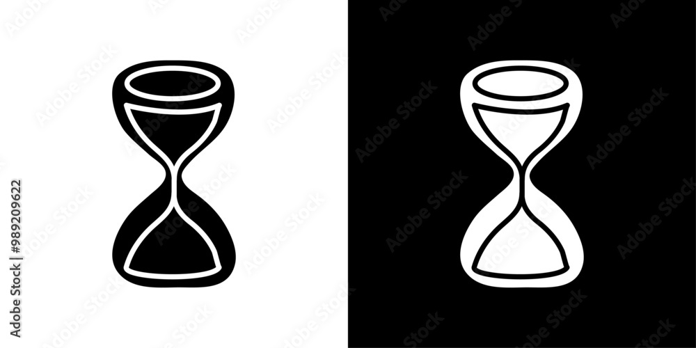 Fototapeta premium Hourglass icon Isolated flat vector in outline