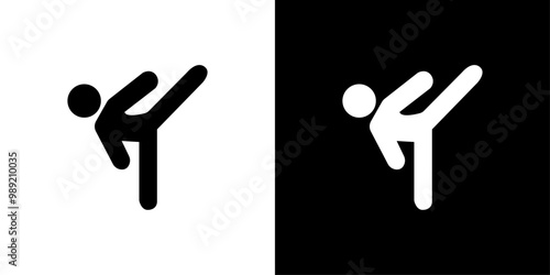 Kickboxing icon Isolated flat vector in outline