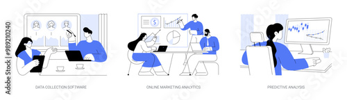 Use of Big Data isolated cartoon vector illustrations se