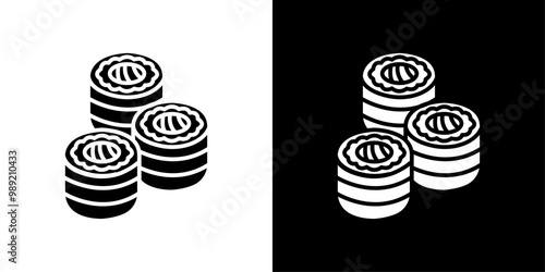 Maki sushi roll icon Isolated flat vector in outline