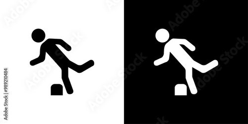 Man tripping icon Isolated flat vector in outline