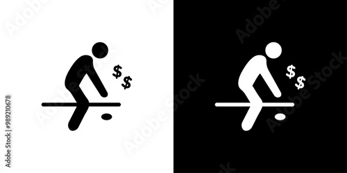 Men luck icon Isolated flat vector in outline