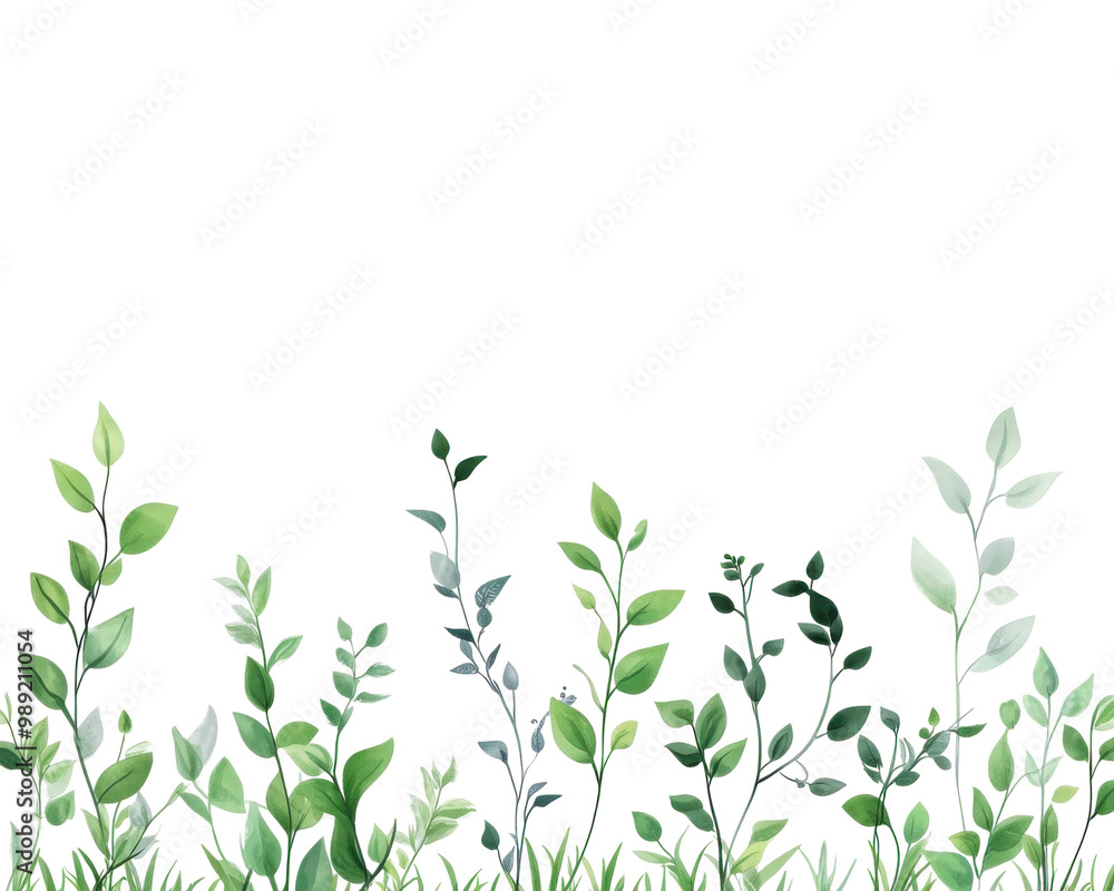 Lush green leaves against a white background transparent background Lush green leaves against a white background transparent background