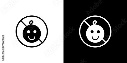 No kid allowed icon Isolated flat vector in outline
