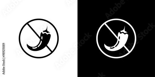 No spicy hot chilli icon Isolated flat vector in outline