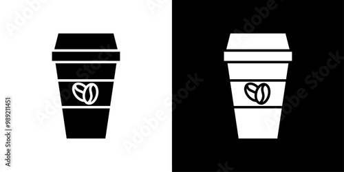 Paper coffee cup icon Isolated flat vector in outline
